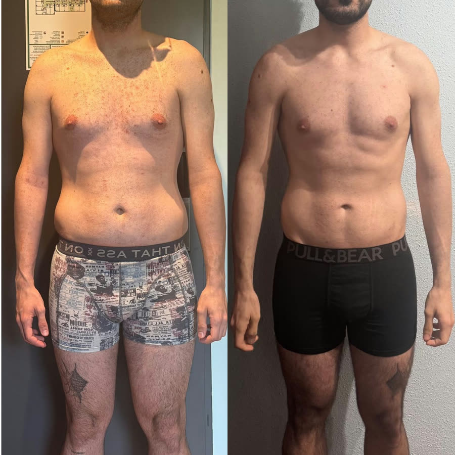 Antes y después de un cliente del Sistema JV