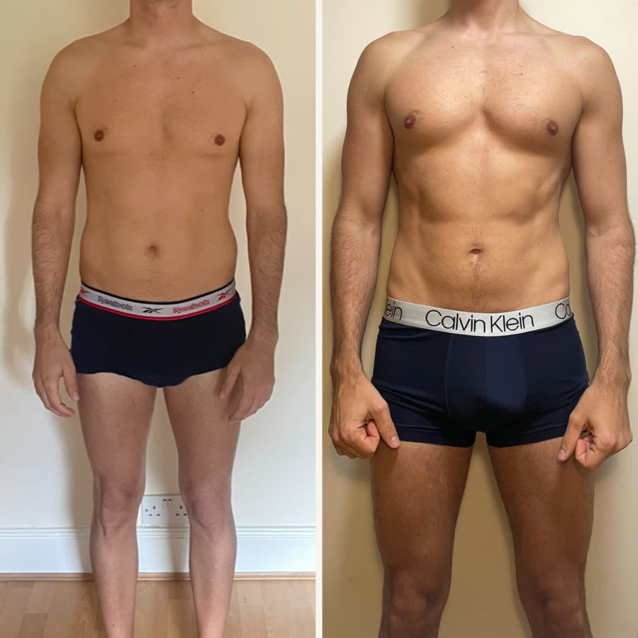 Antes y después: David, 6 meses